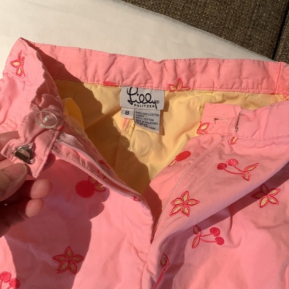 Gently Loved Lily Pulitzer Girls Embroidered Cherry Pant - Picture 4 of 6